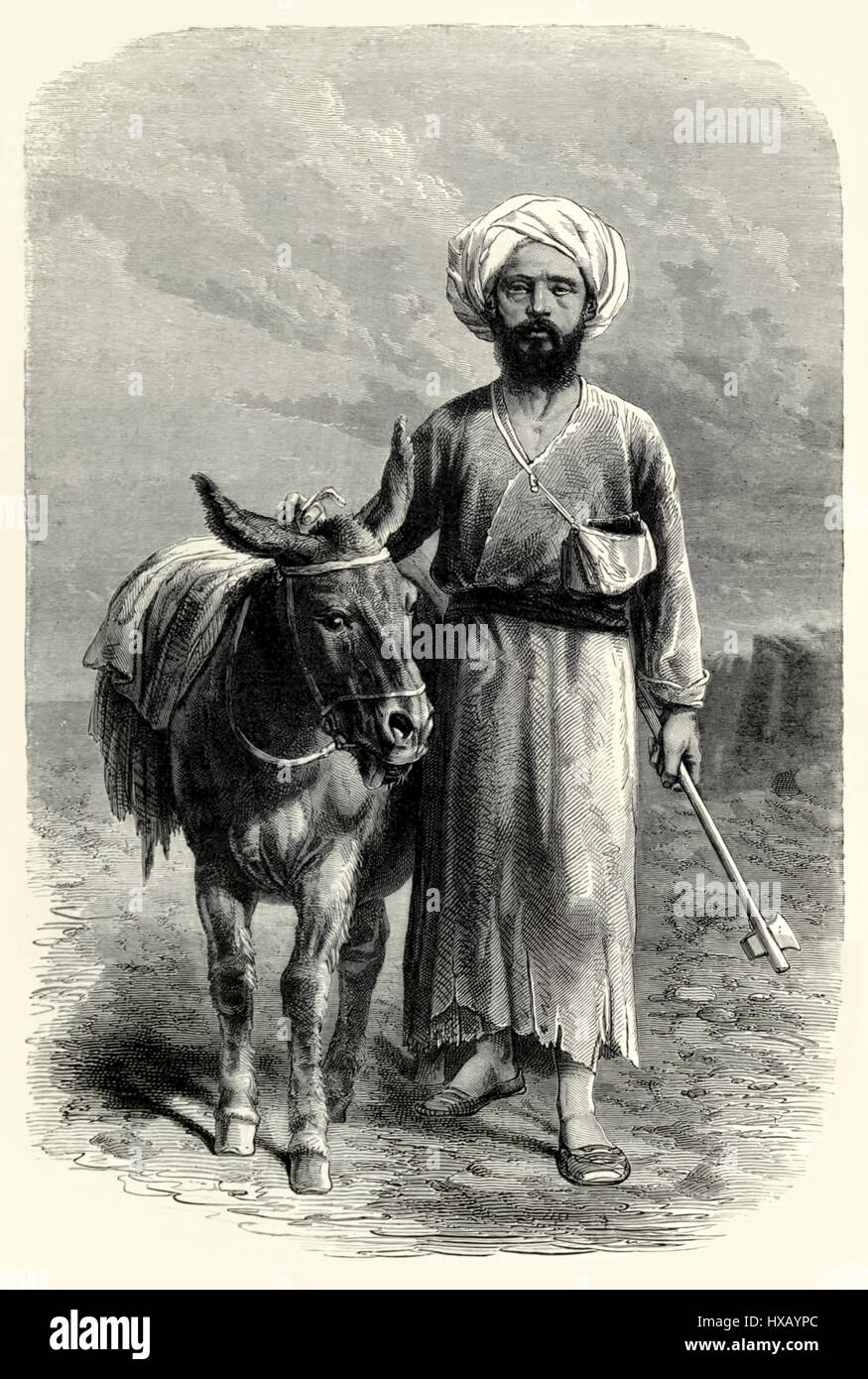 “Vambery in his Travelling Dress.” Illustration of Ármin Vámbéry (1832-1913) Hungarian traveller and writer who travelled extensively around the territories of the Ottoman Empire and Persia. Stock Photo