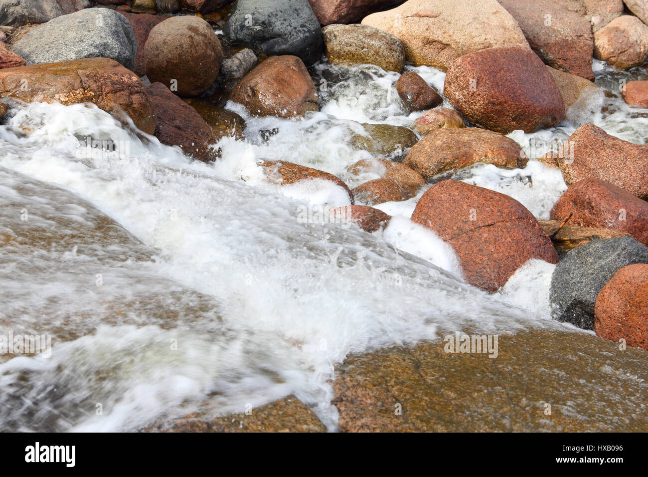 Waterfall in a city park of Kotka, Finland Stock Photo