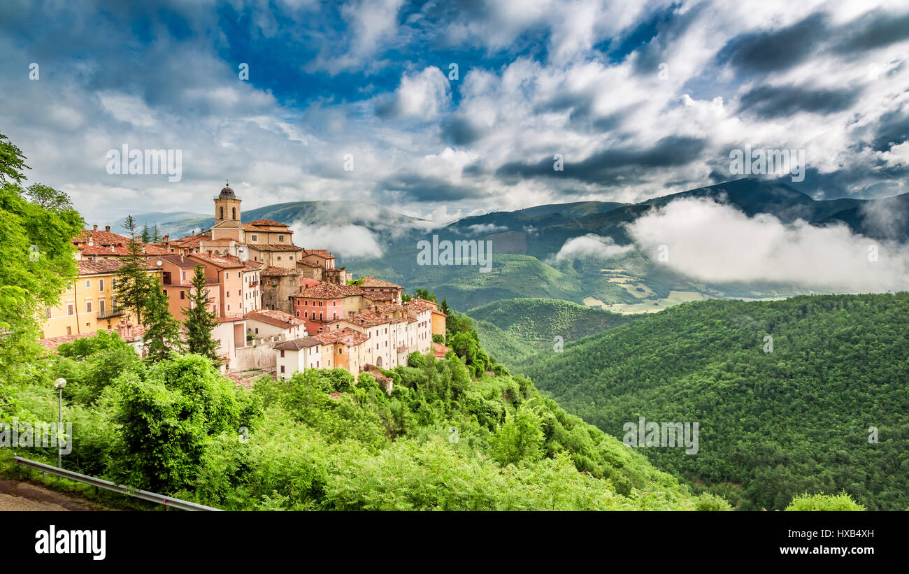 Wonderful small town in summer, Umbria in Italy Stock Photo
