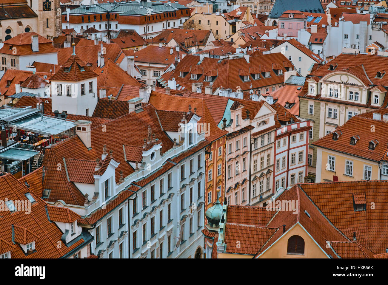 The beautiful mansions in the city Prague Stock Photo