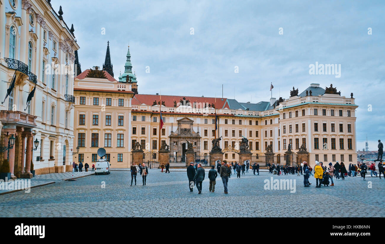 Huge Square at Prague Castle - a beautiful place in the city - PRAGUE ...