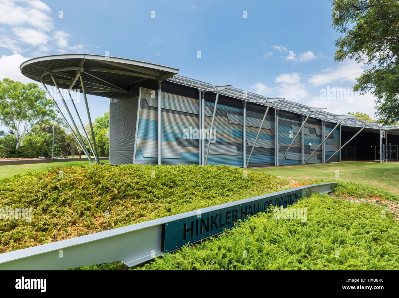 The Hinkler Hall of Aviation located in the Bundaberg Botanic Gardens.  Bundaberg, Queensland, Australia Stock Photo