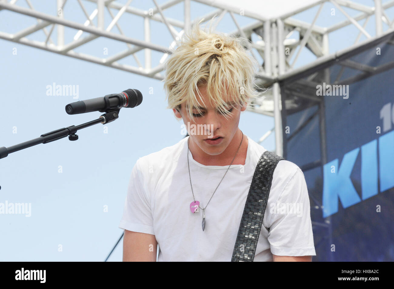 Ross lynch r5 perform onstage hi-res stock photography and