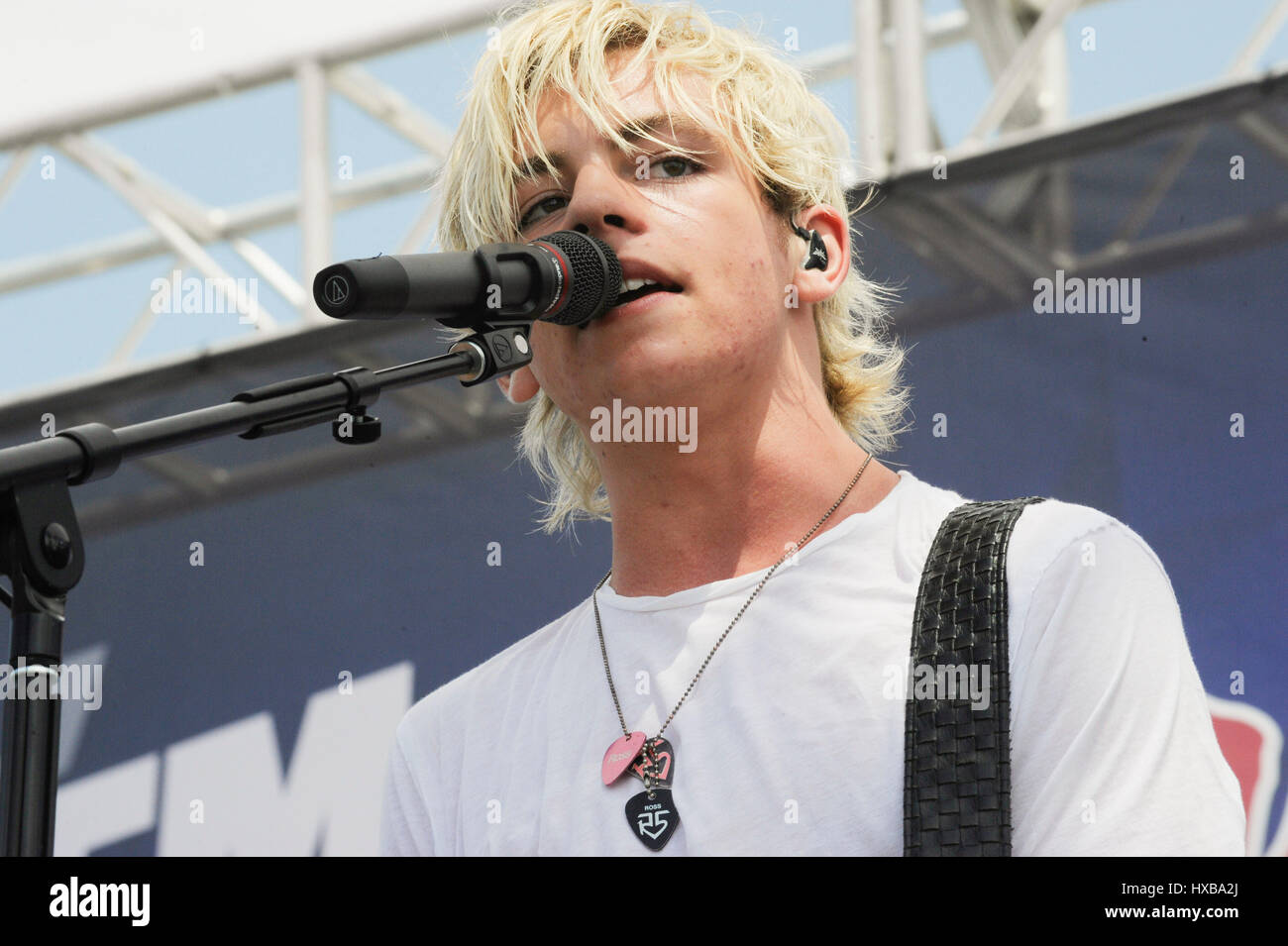 Ross lynch r5 perform onstage hi-res stock photography and