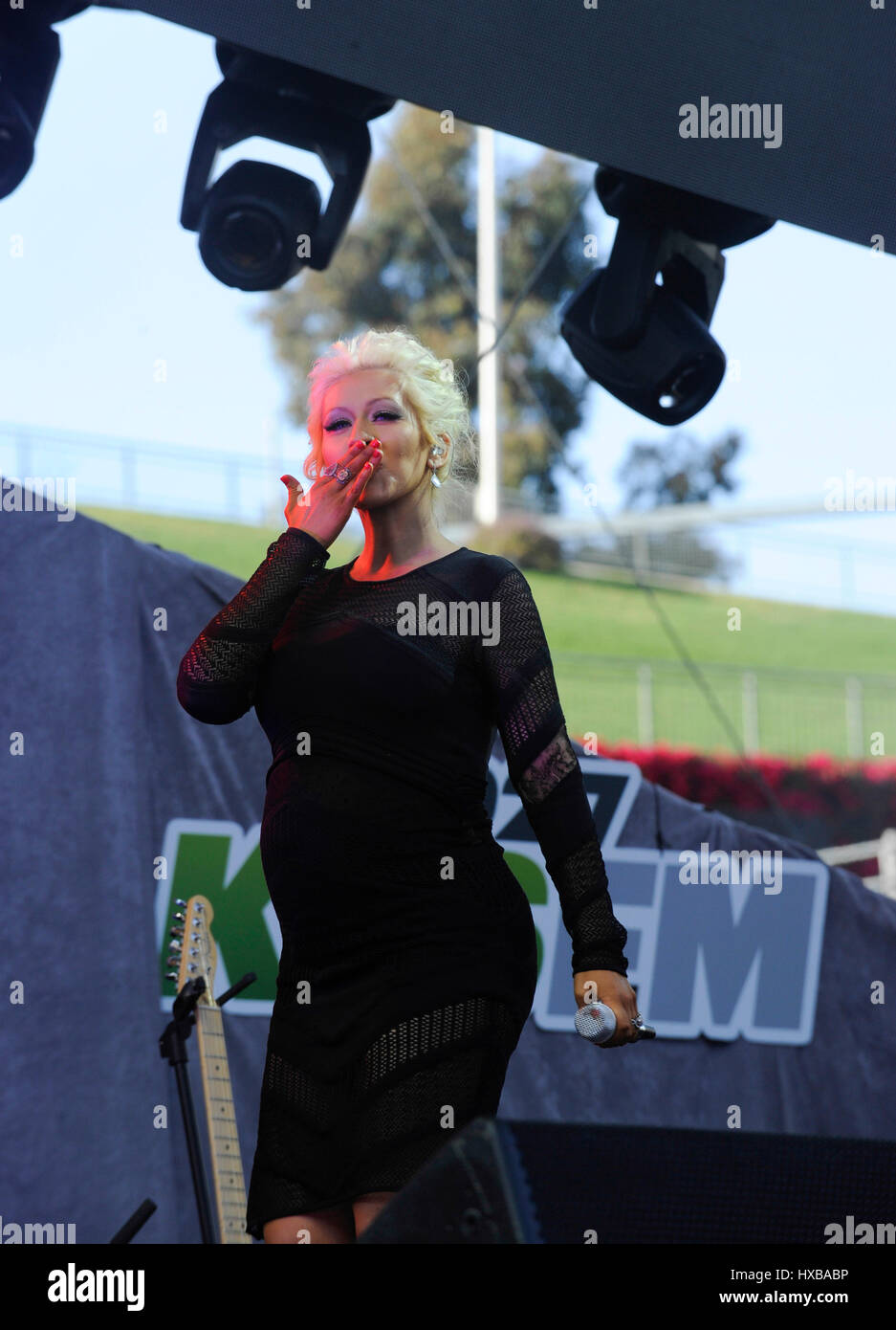 performs onstage during 102.7 KIIS FM's 2014 Wango Tango at StubHub Center on May 10, 2014 in Los Angeles, California. Stock Photo