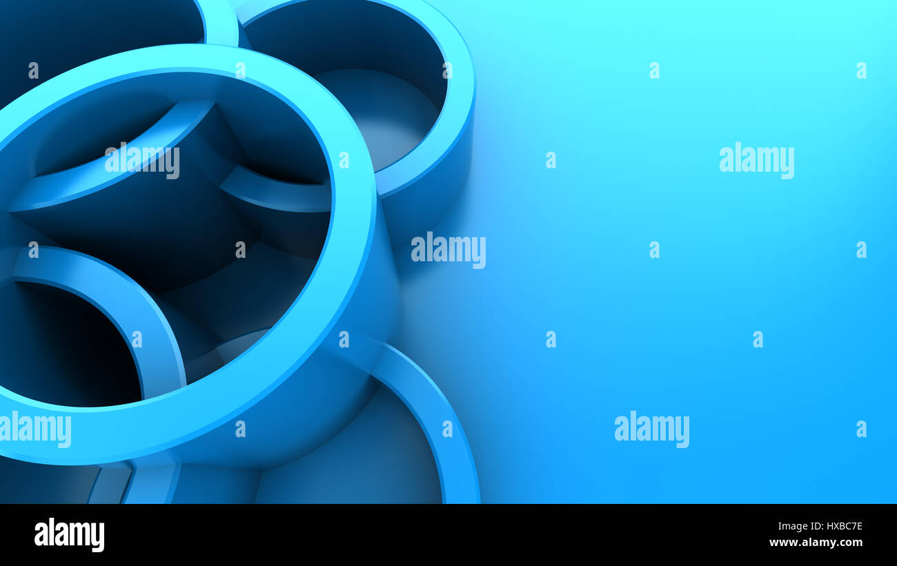 abstract 3d illustration of blue background with circles Stock Photo ...