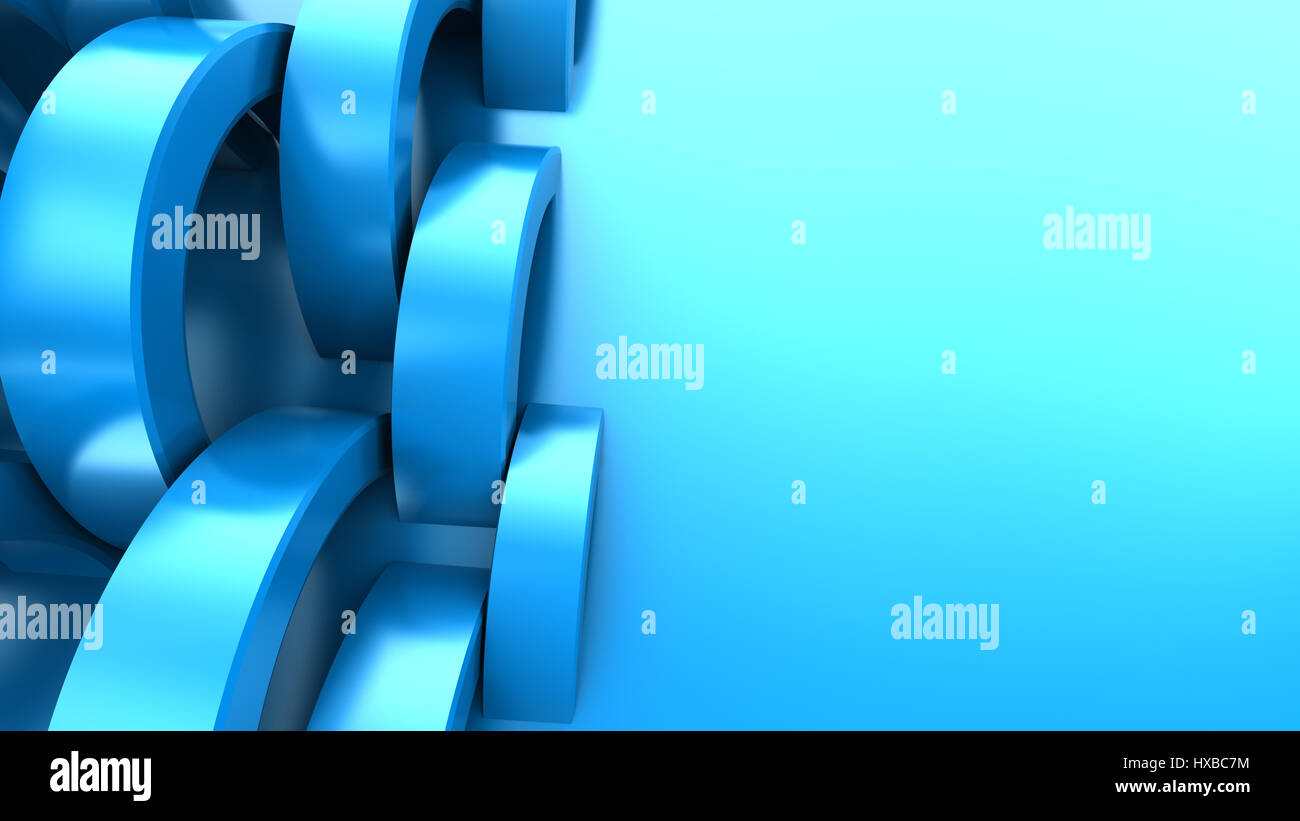 abstract 3d illustration of blue background with rings Stock Photo - Alamy