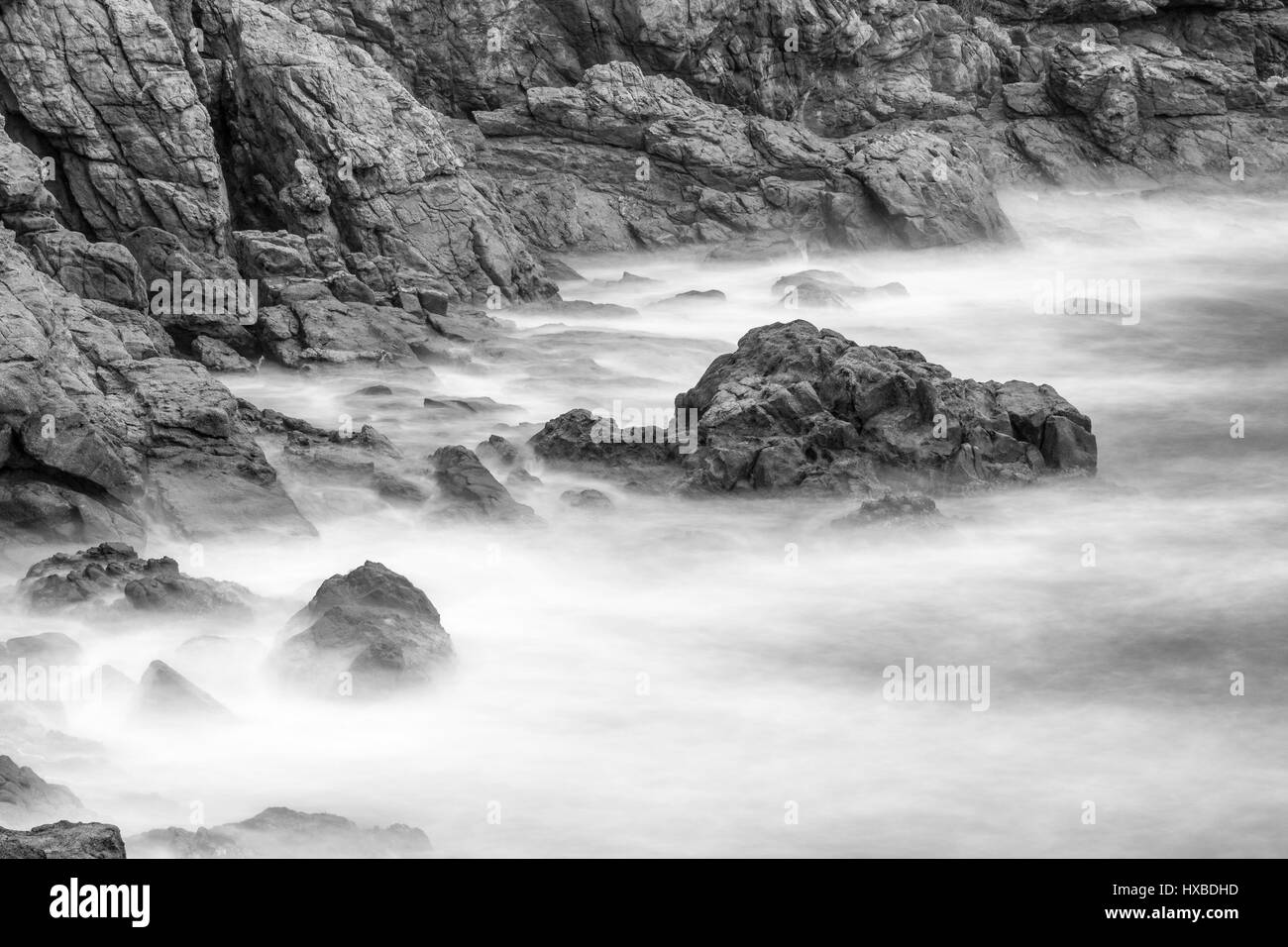 Black and white artsy shot with long exposure Stock Photo