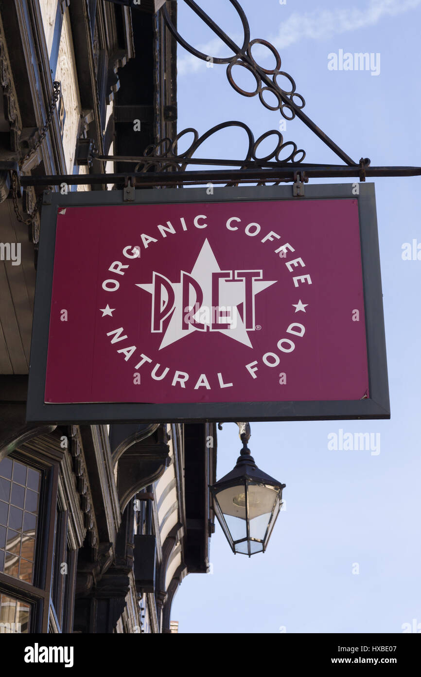 Pret A Manger a British sandwich and cafe chain established in 1985 with emphasis on organic and natural ingedients Stock Photo