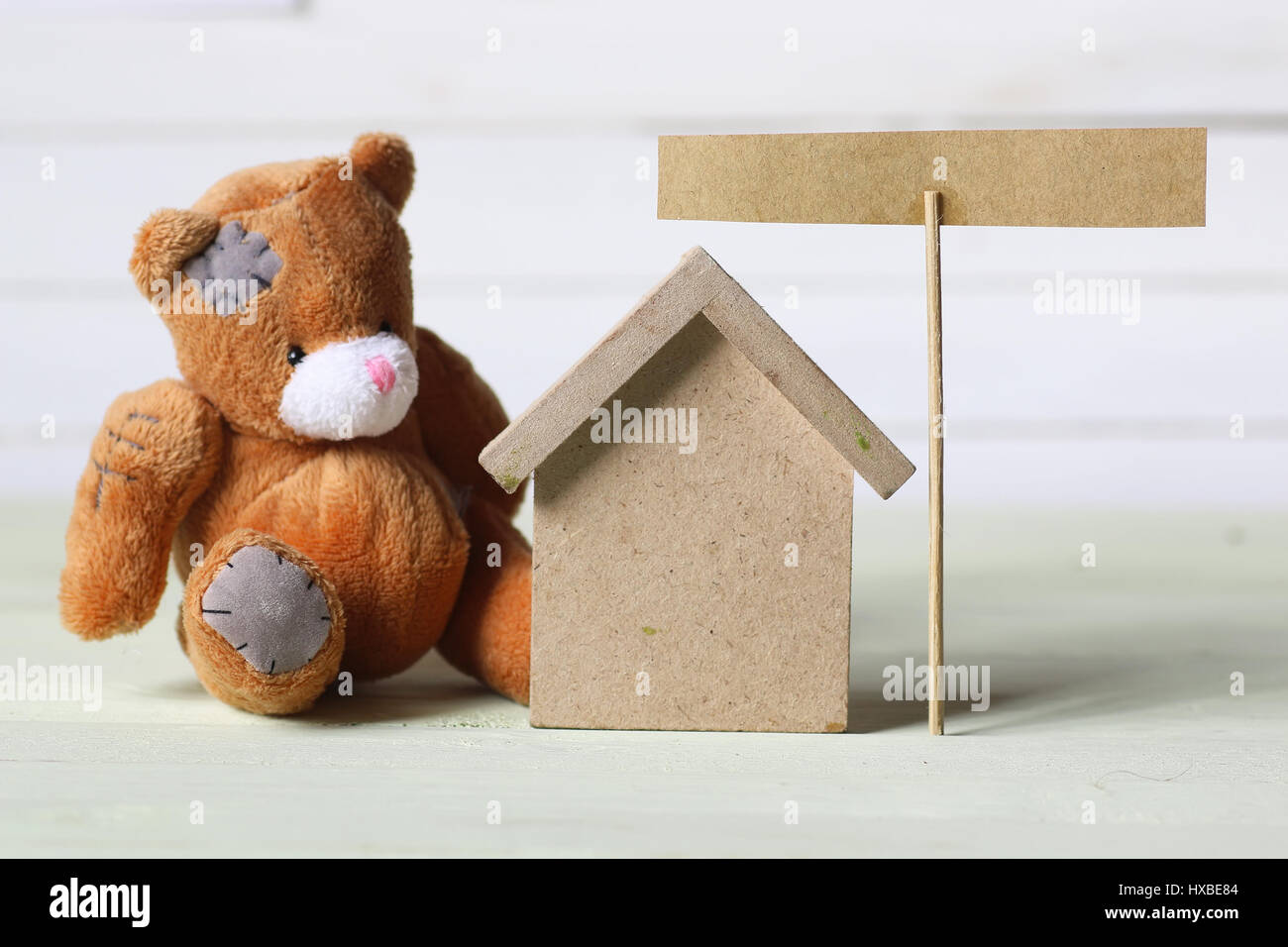 toy house and sign board Stock Photo - Alamy