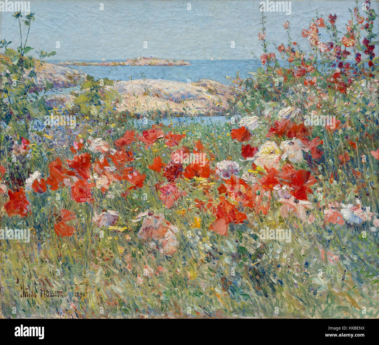 Celia Thaxters Garden, Isles of Shoals Maine by Childe Hassam Stock Photo