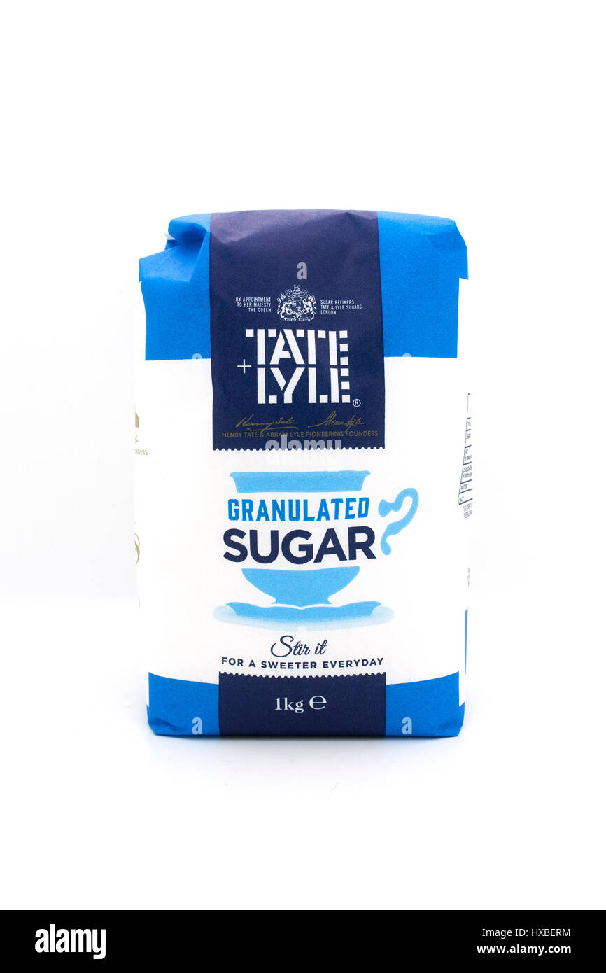 A bag of Tate and Lyle granulated sugar Stock Photo
