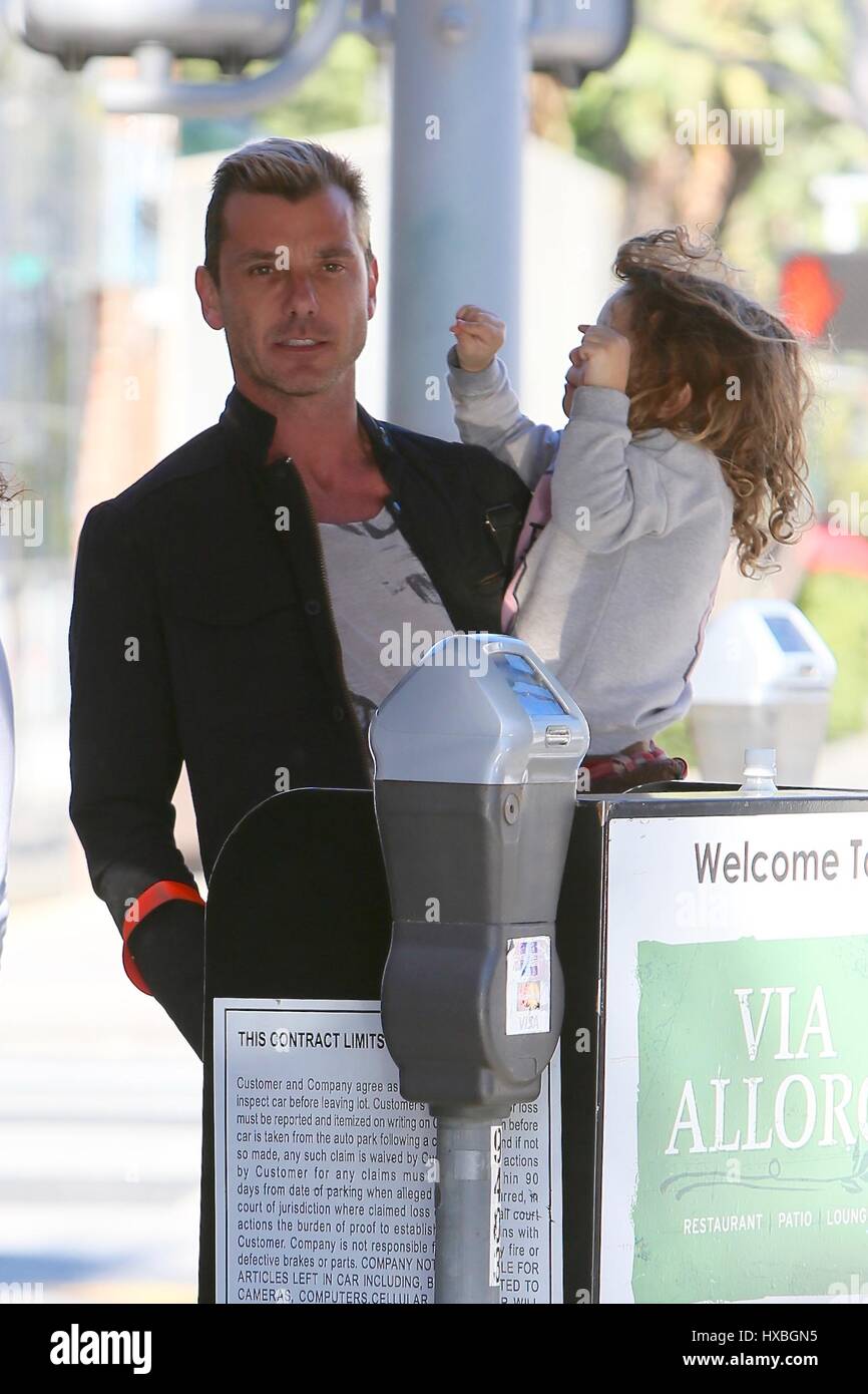 Gavin Rossdale and his son Apollo Bowie Flynn Rossdale wait at the Via ...