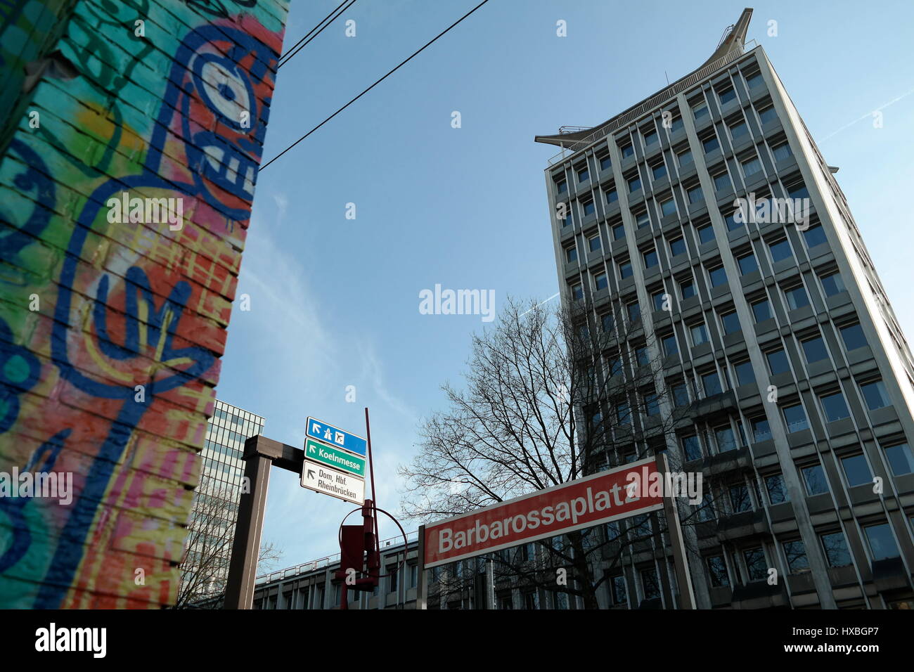 Haltestelle Barbarossaplatz in Köln (Cologne), Nordrhein-Westfalen, Deutschland, Wandbild von Marcus Krips Stock Photo