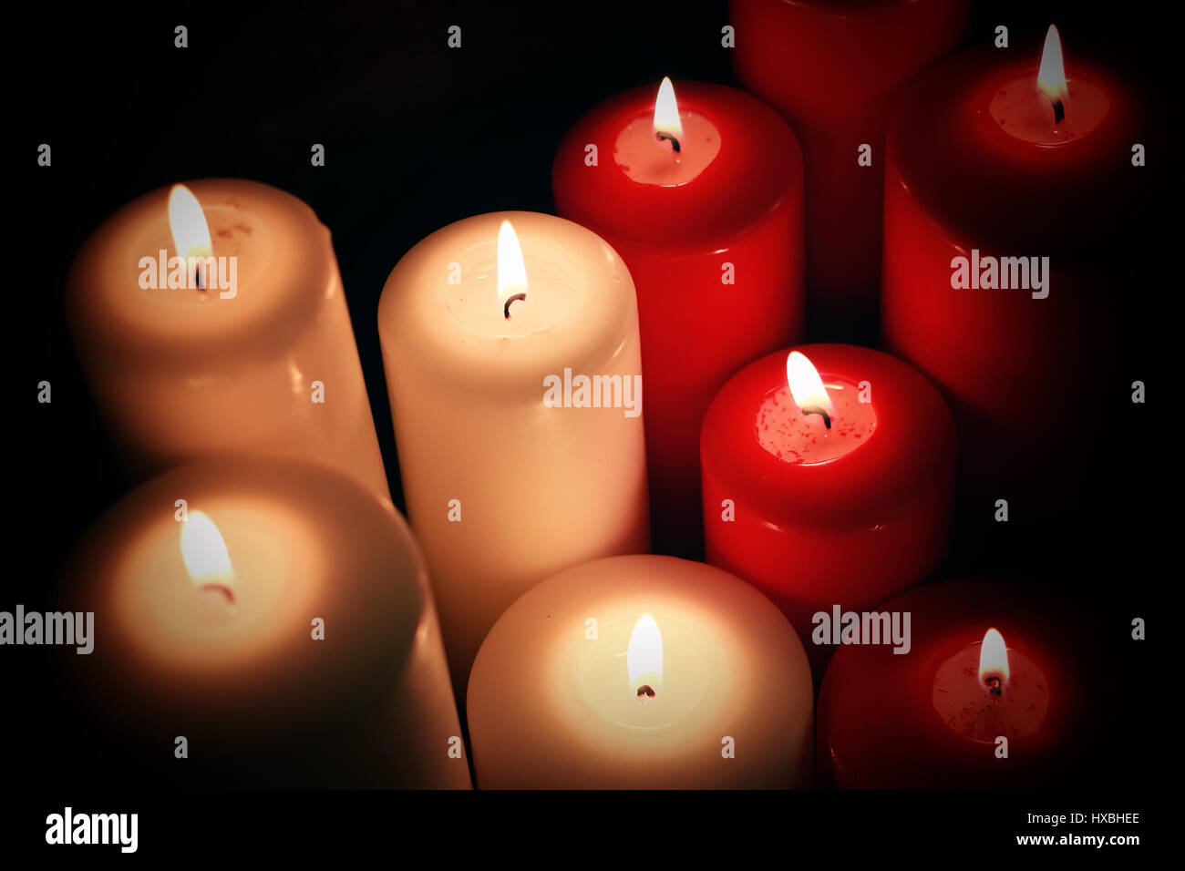red white candle Stock Photo Alamy