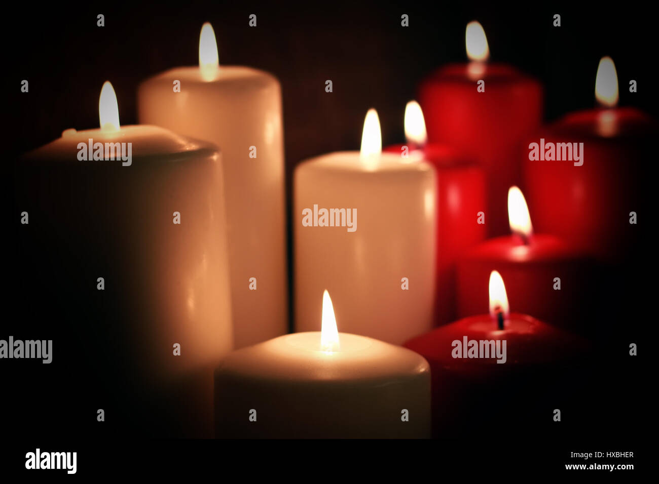 red white candle Stock Photo Alamy