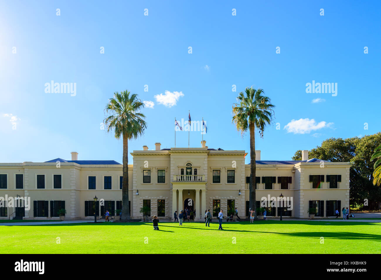 Adelaide, Australia - May 01, 2016: Government House exterior viewed from inside the grounds  during the open day. Stock Photo