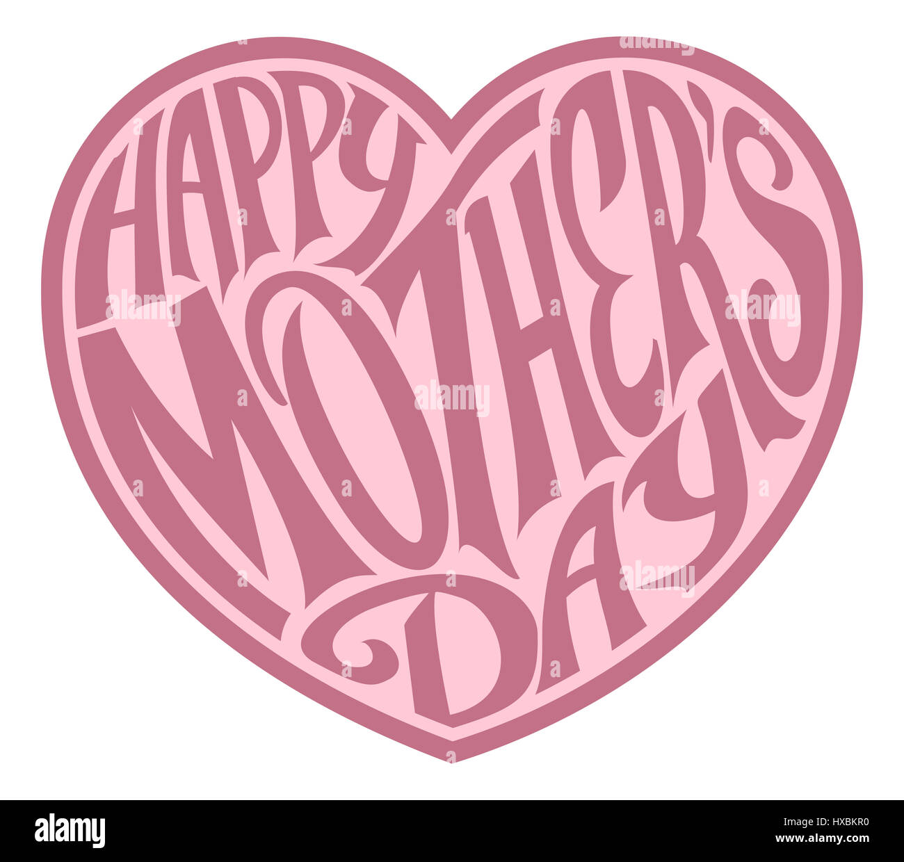 A heart design with Happy Mothers Day text Stock Photo