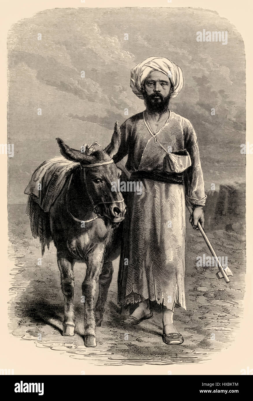 “Vambery in his Travelling Dress.” Illustration of Ármin Vámbéry (1832-1913) Hungarian traveller and writer who travelled extensively around the territories of the Ottoman Empire and Persia. Stock Photo