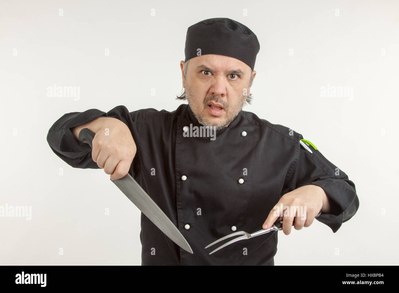 Angry man holding knife hi-res stock photography and images - Alamy