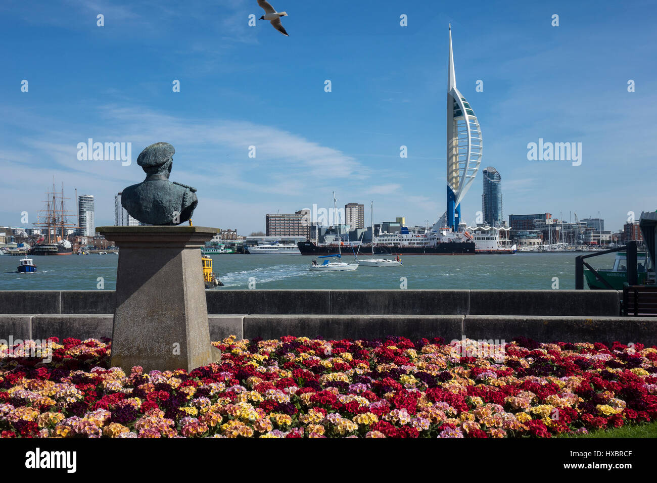England, Hampshire, Gosport, View towards Portsmouth from Gosport