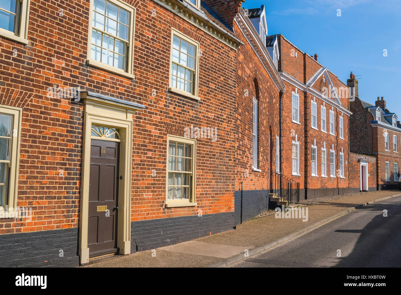 Beccles Suffolk, a row of town houses in Northgate in the