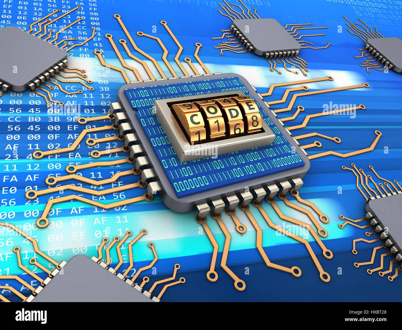 3d illustration of computer chip Stock Photo - Alamy