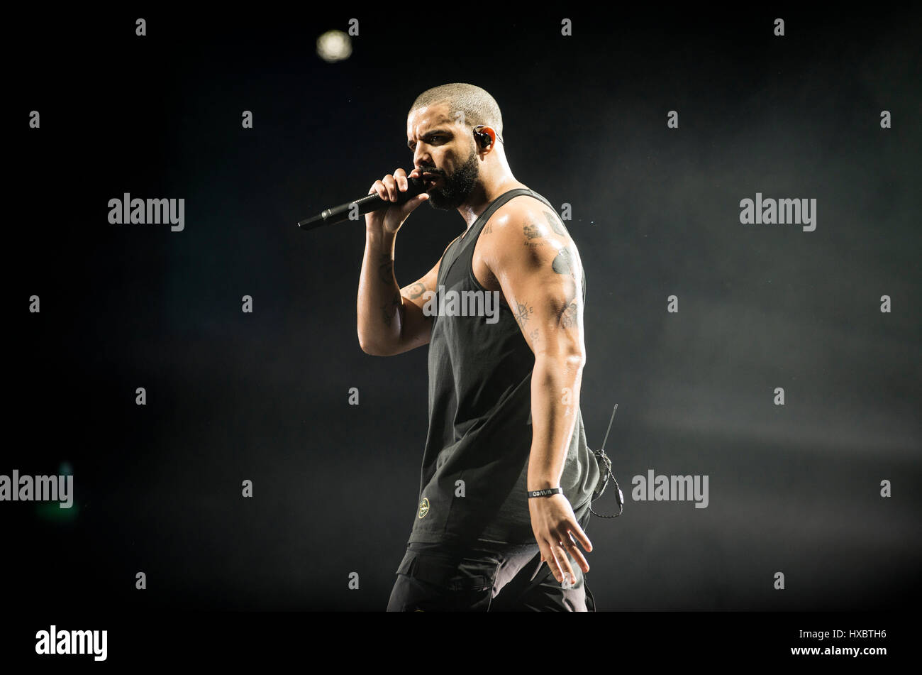 Drake performs at The SSE Hydro on March 23, 2017 in Glasgow Stock Photo