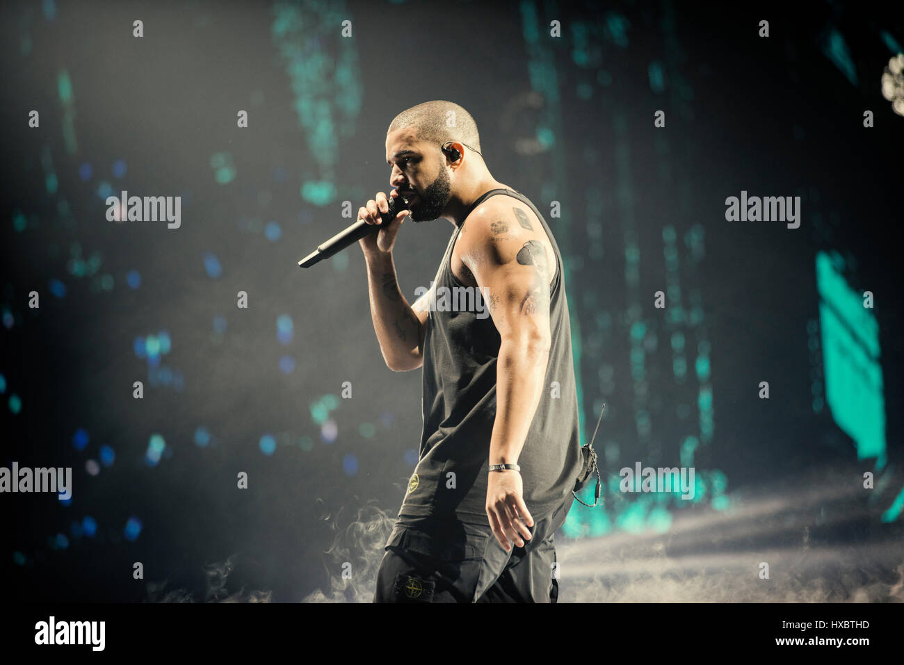 Drake performs at The SSE Hydro on March 23, 2017 in Glasgow Stock Photo