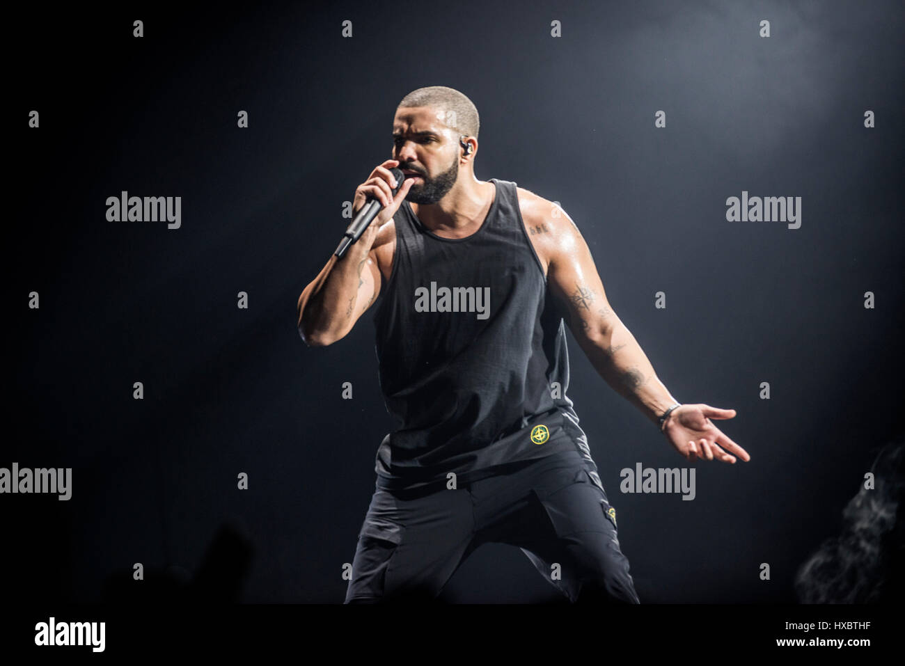 Drake performs at The SSE Hydro on March 23, 2017 in Glasgow Stock Photo