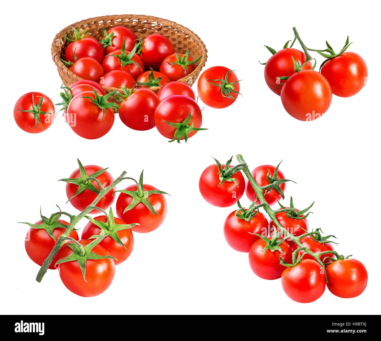 Cherry tomatoes isolated on a white background Stock Photo - Alamy
