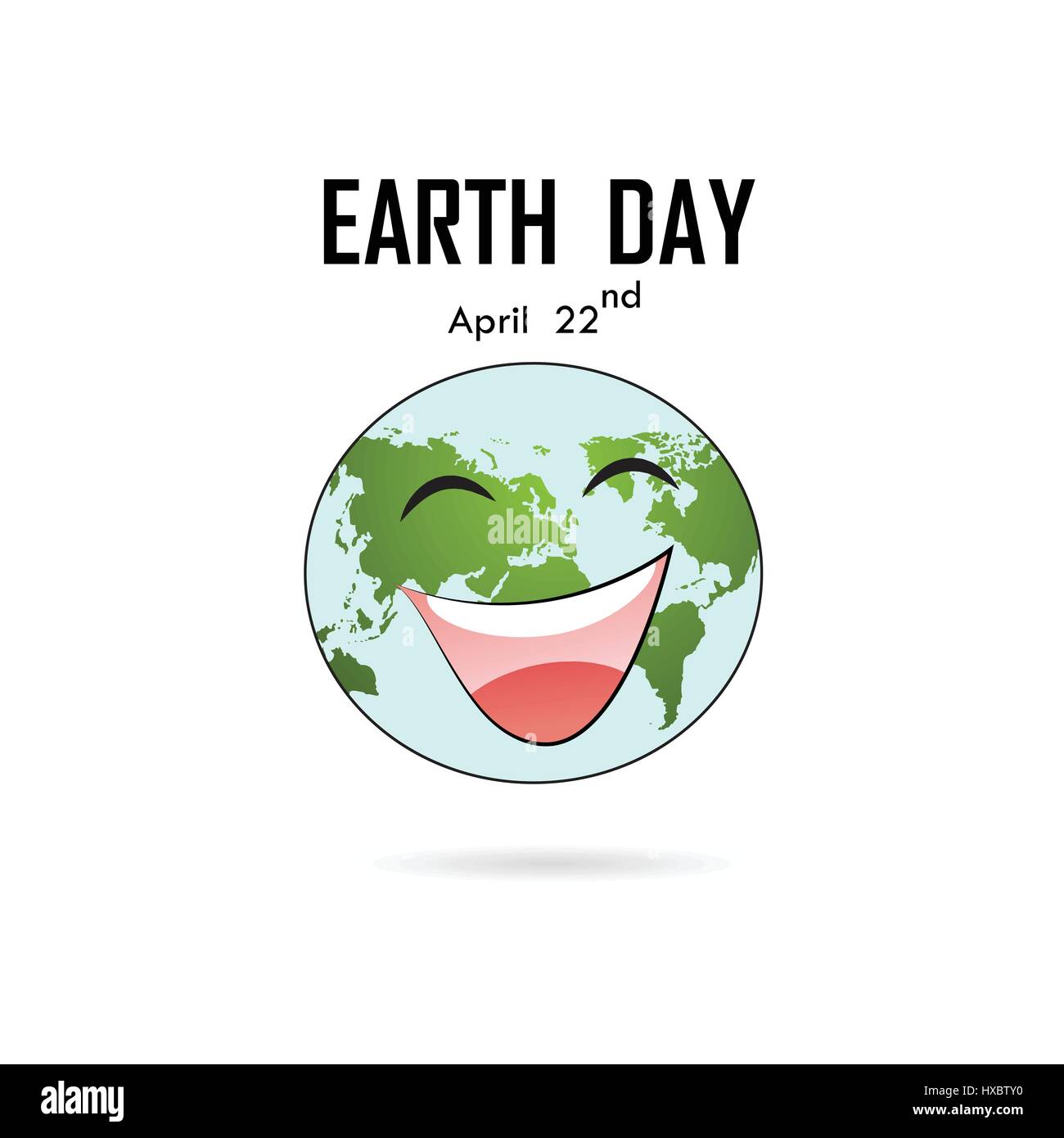 Happy Earth Day April 22 with globe cute character.Earth Day campaign idea concept.Earth Day idea campaign for greeting Card,Poster,Flyer,Cover,Brochu Stock Vector