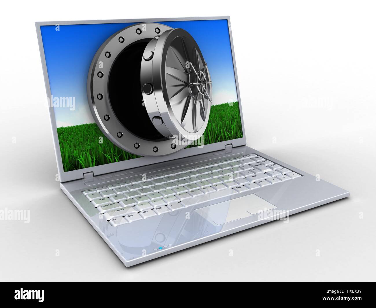 3d illustration of laptop computer Stock Photo - Alamy