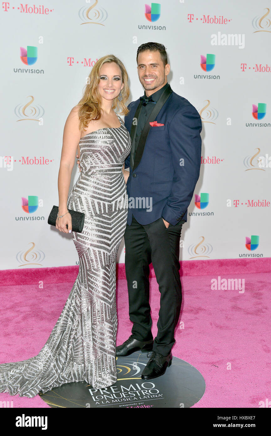 Barbara Estevez and Pedro Moreno attending Univision's 29th Edition of Premio Lo Nuestro A La