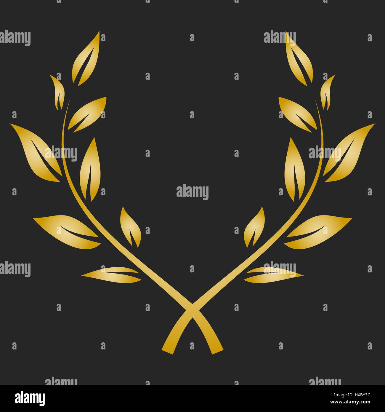 Gold award laurel wreath on dark background Stock Vector Image & Art ...
