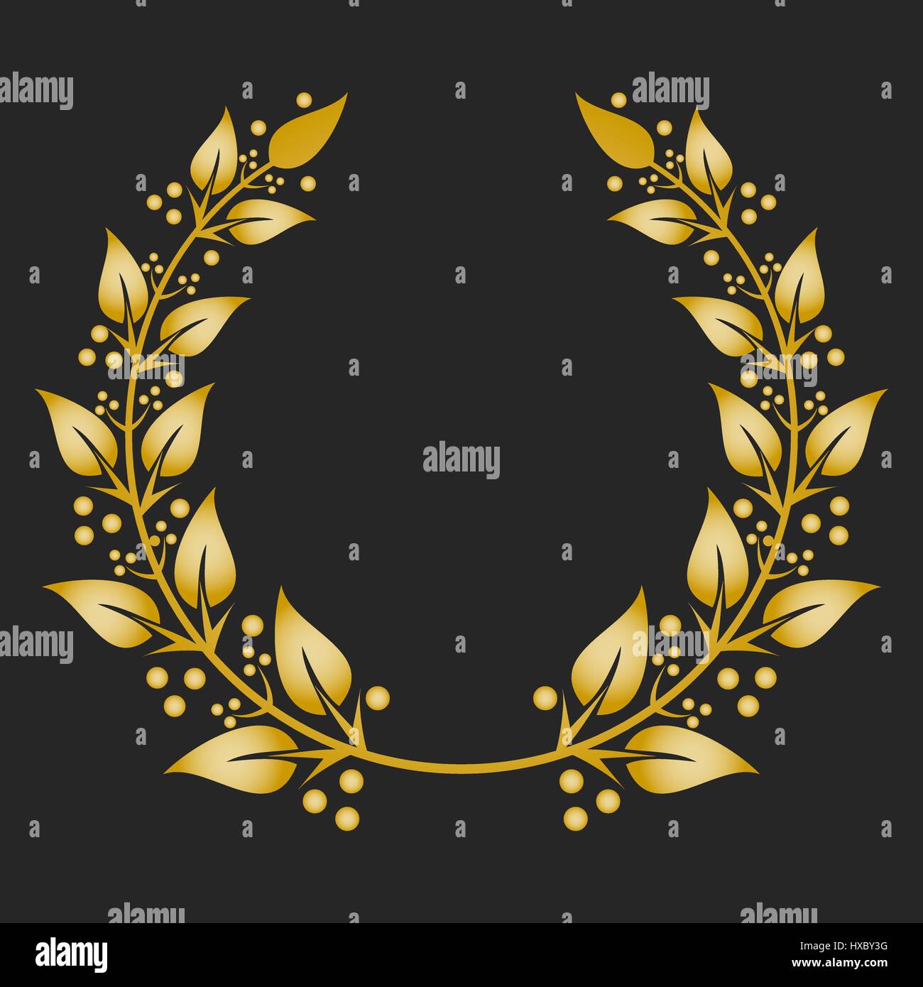 Gold award laurel wreath on dark background Stock Vector Image & Art ...