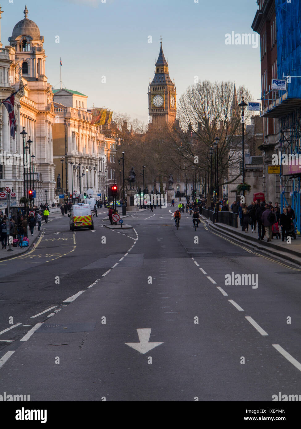 empty streets after a terrorism attack in London on 22nd March 2017 Stock Photo
