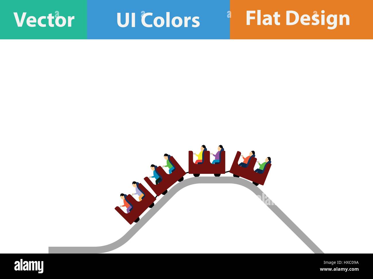Small roller coaster icon. Flat design. Vector illustration Stock ...
