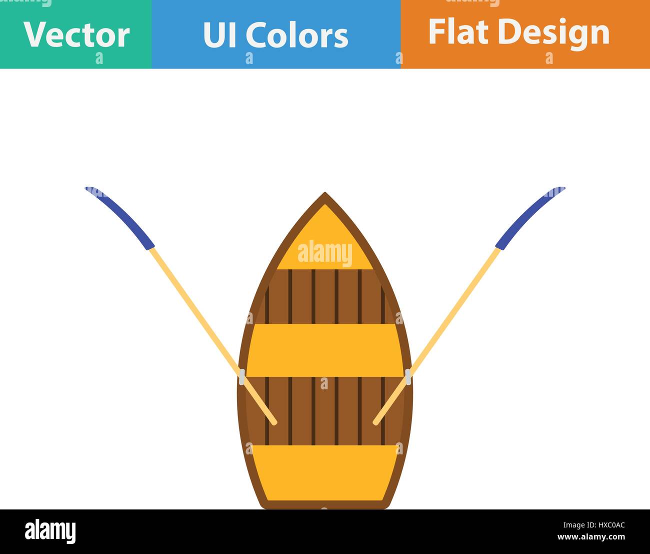 Paddle boat icon. Flat design. Vector illustration. Stock Vector