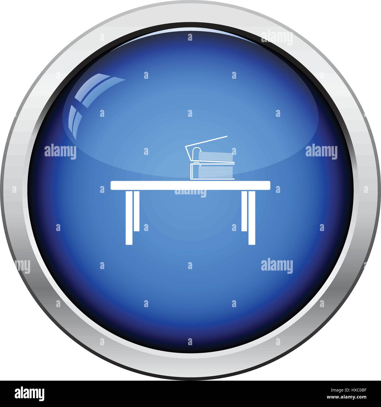 Office low table icon. Glossy button design. Vector illustration Stock ...