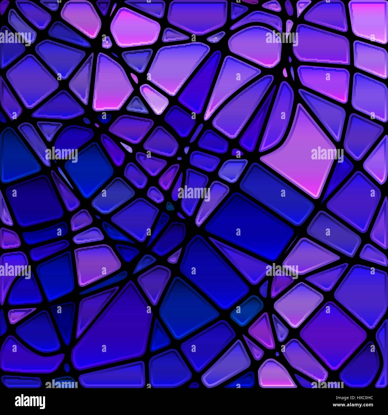 abstract vector stained-glass mosaic background - blue and violet Stock ...