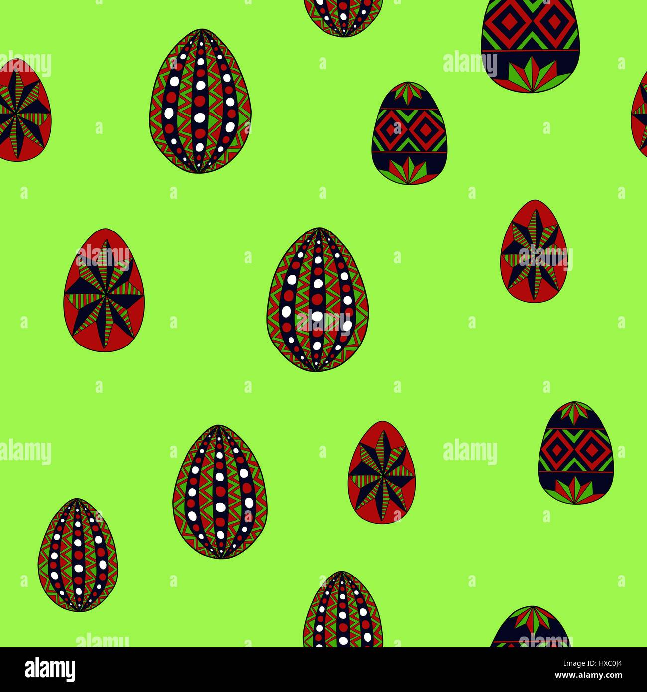 doodle vector easter eggs chaotic seamless pattern Stock Vector Image ...