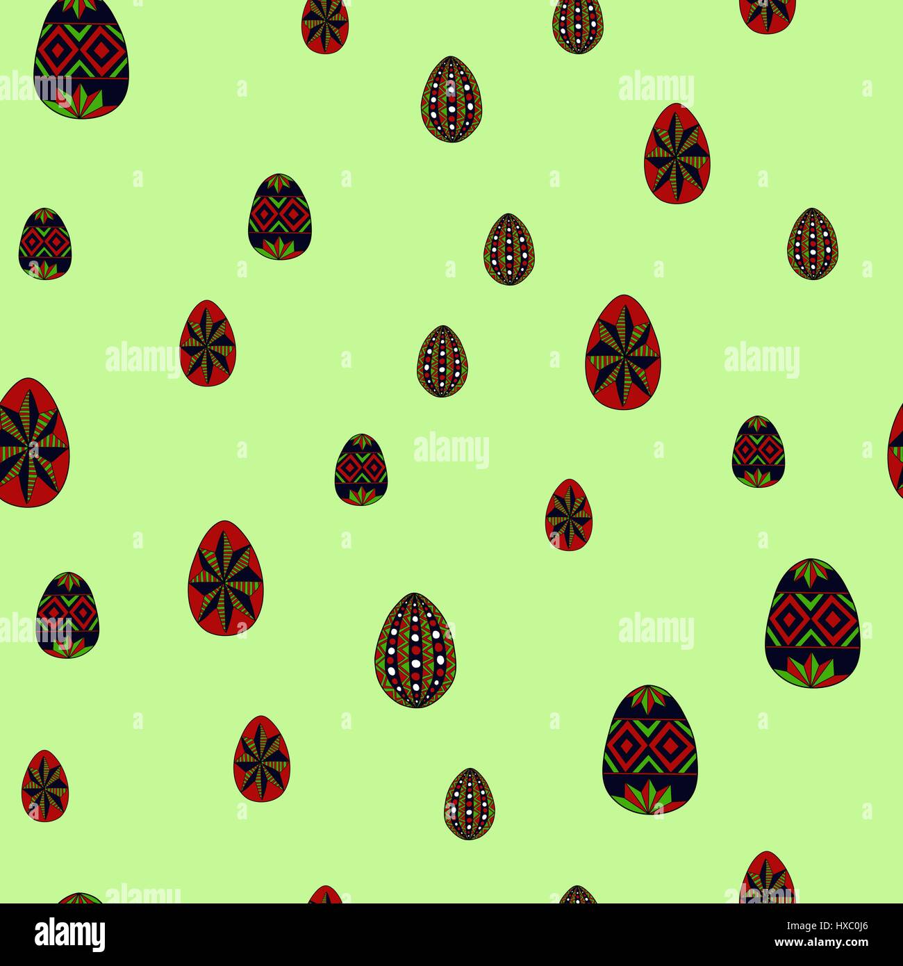 doodle vector easter eggs chaotic seamless pattern Stock Vector Image ...