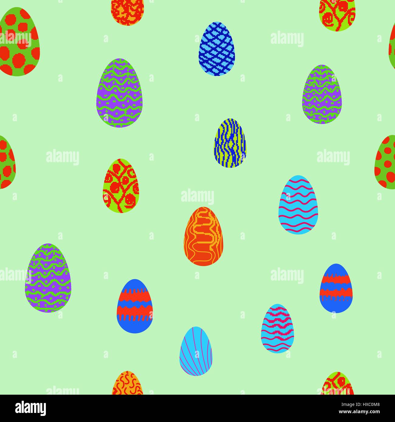 doodle vector easter eggs chaotic seamless pattern Stock Vector Image ...