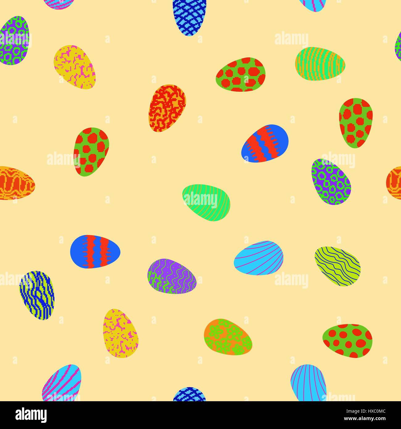 doodle vector easter eggs chaotic seamless pattern Stock Vector Image ...
