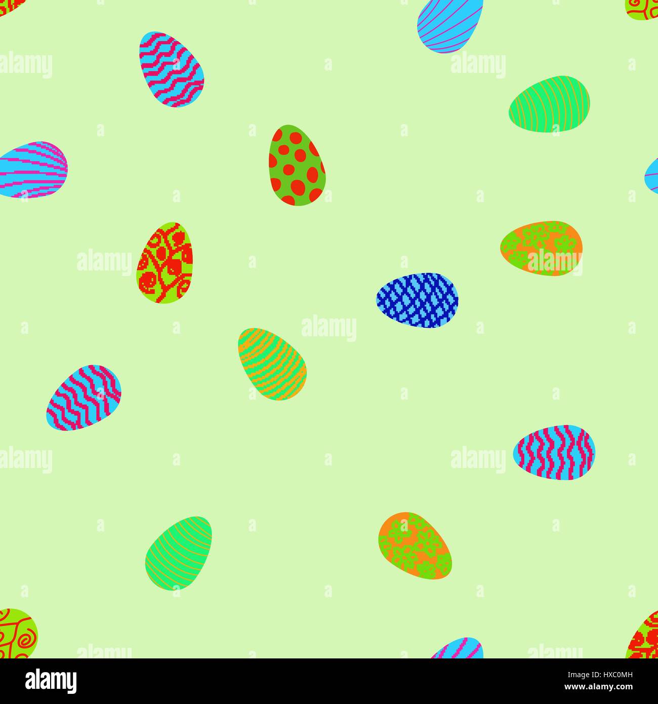 doodle vector easter eggs chaotic seamless pattern Stock Vector Image ...