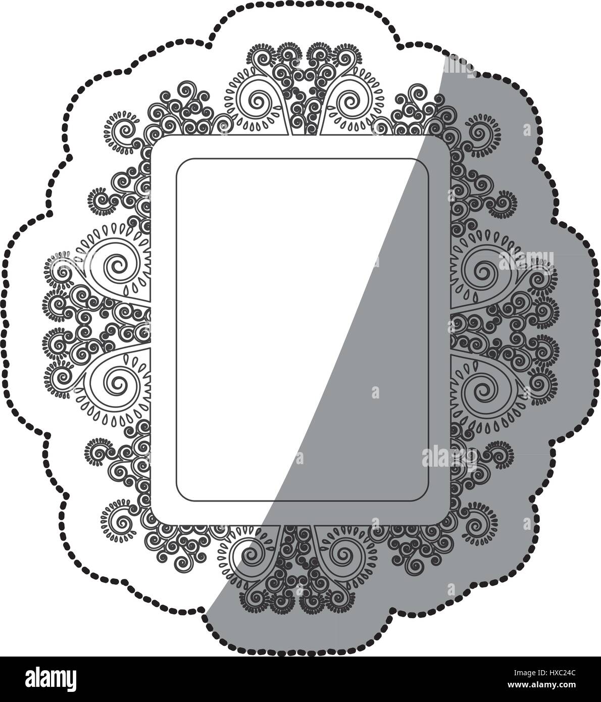 sticker monochrome square vintage baroque frame Stock Vector Image ...