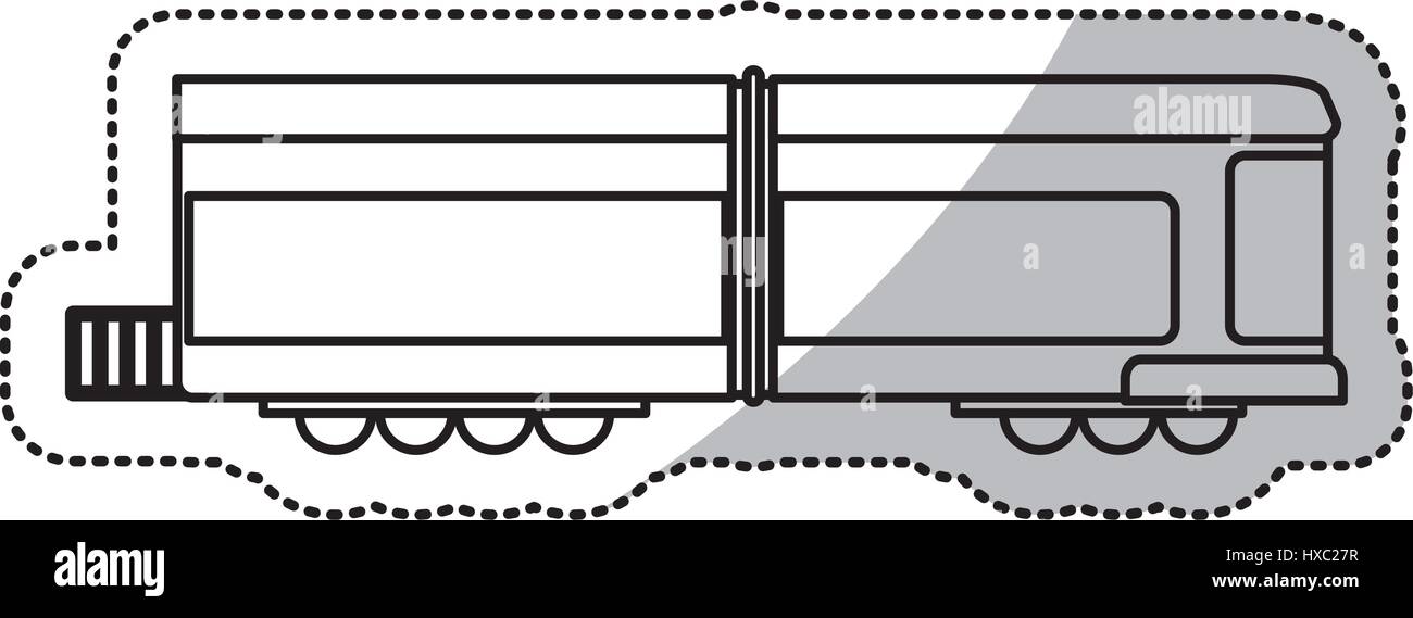 locomotive train transport cut line Stock Vector