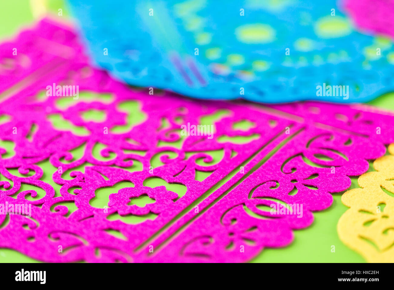 Mexican papel picado tissue paper banner hi-res stock photography and
