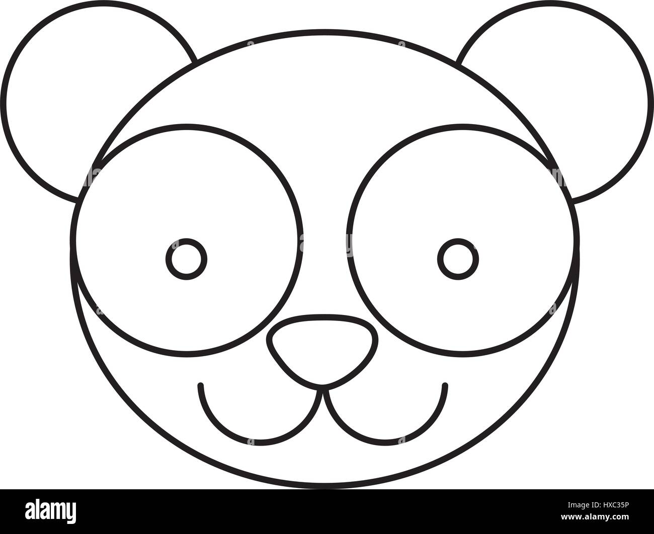 silhouette caricature face panda bear Stock Vector Image & Art - Alamy